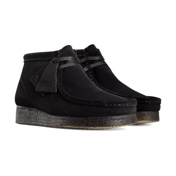 Shop Clarks Wallabee Boot Black Suede Men's Shoes