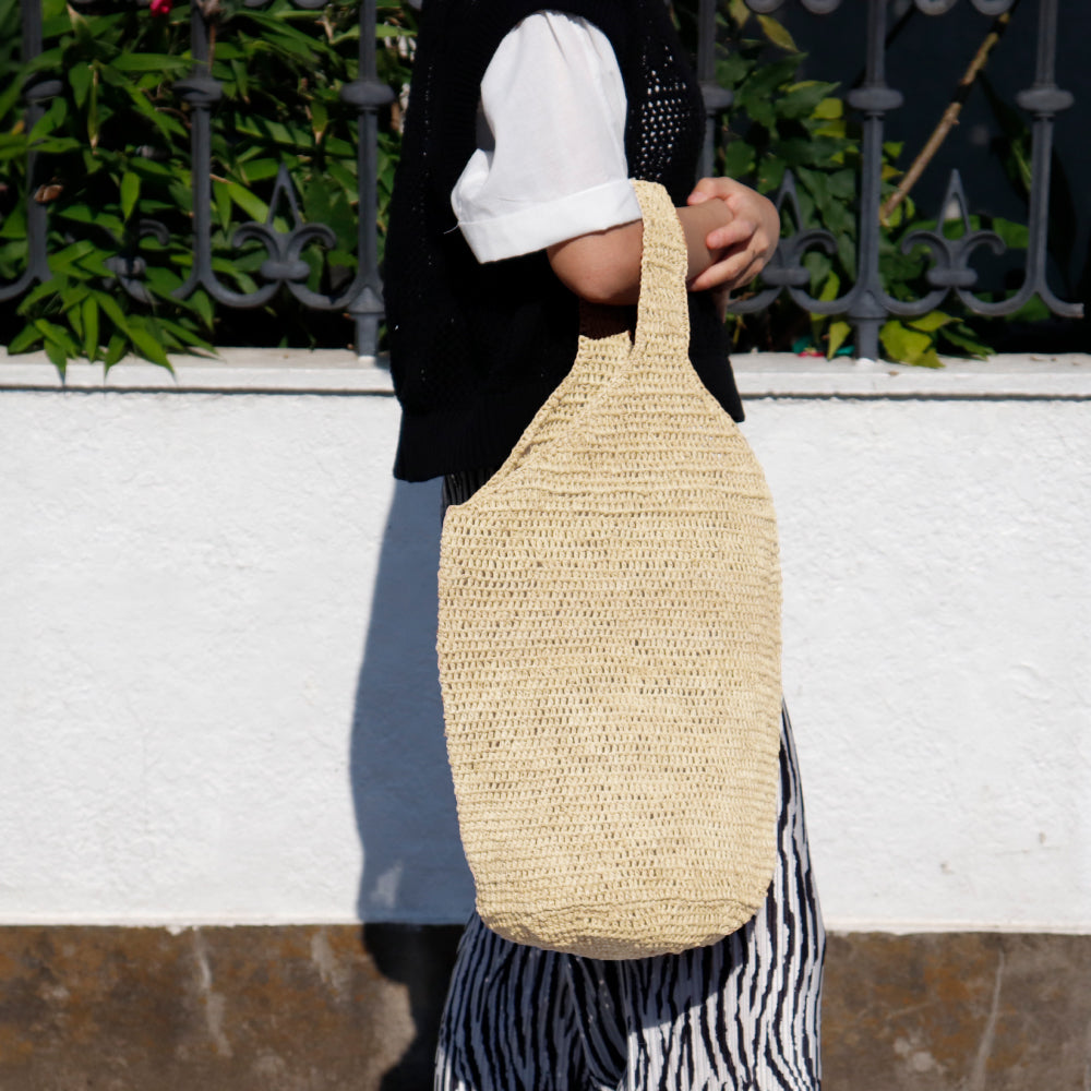 ラフィアかぎ編みバッグ ナチュラル | マンゴロベ