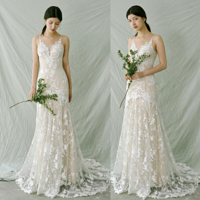 ur3】総レースソフトマーメイドキャミソールドレス マーメイドライン