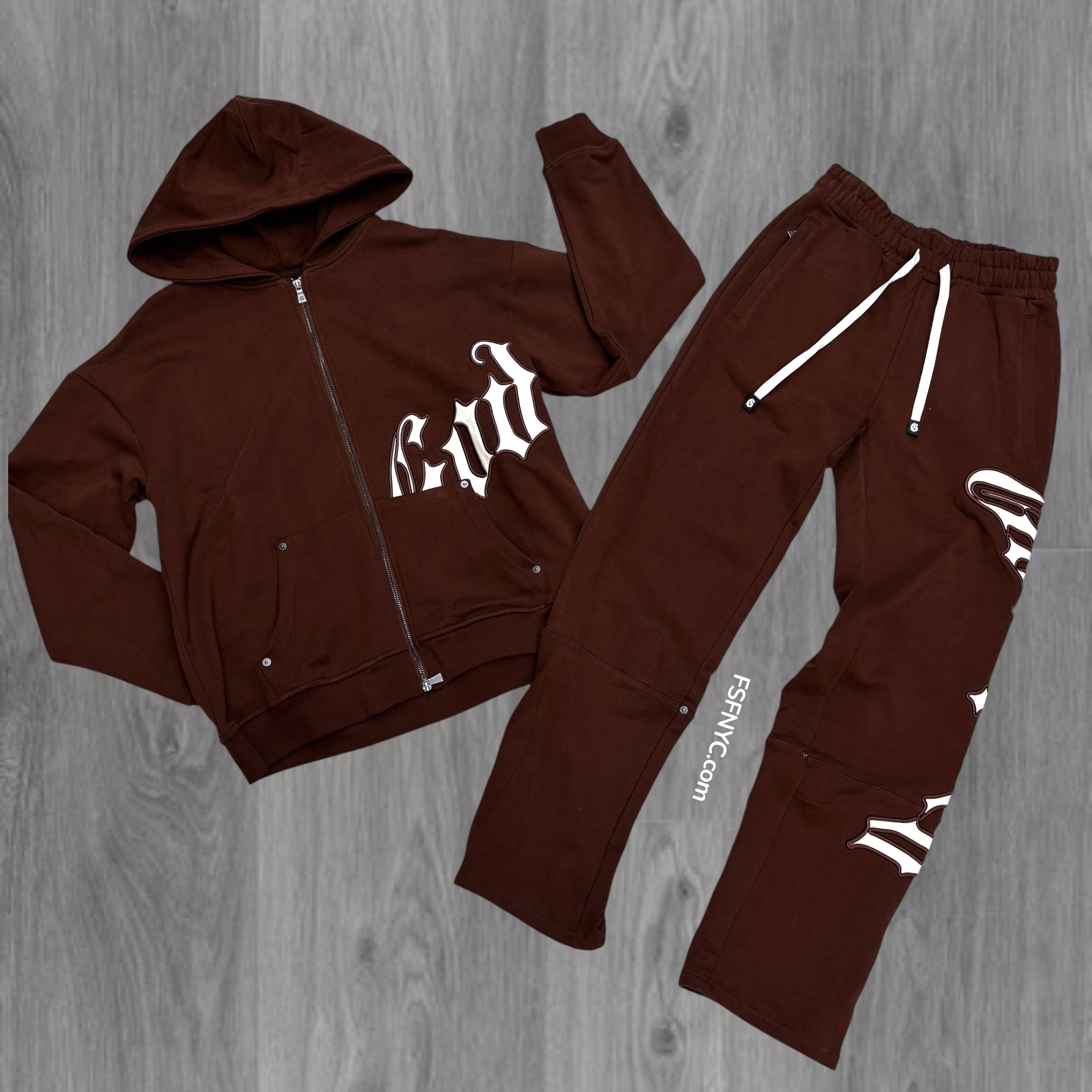 GODSPEED - Classic Zip Sweat suit - Brown