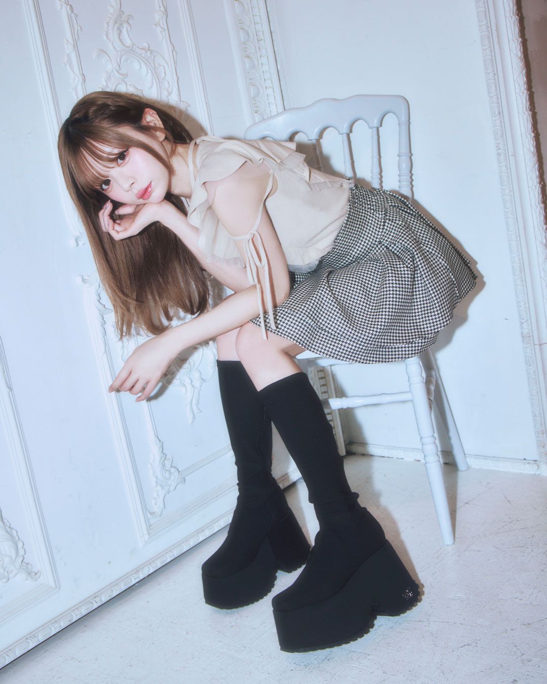 12cm盛れるロングブーツ ブラック | ファッション通販＆メディア