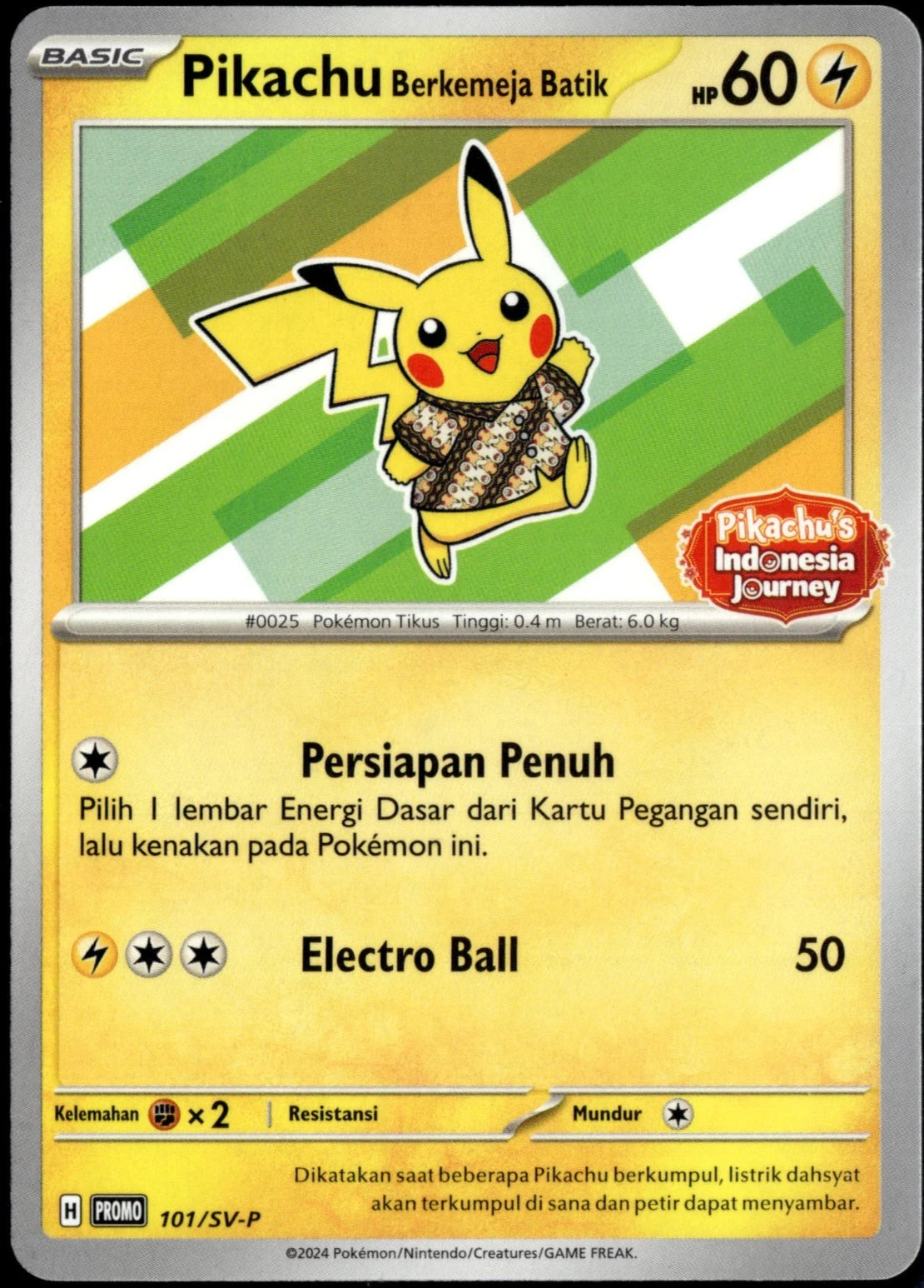 Indonesian) Pokémon TCG: Pikachu Batik Shirt Promo Card (Select