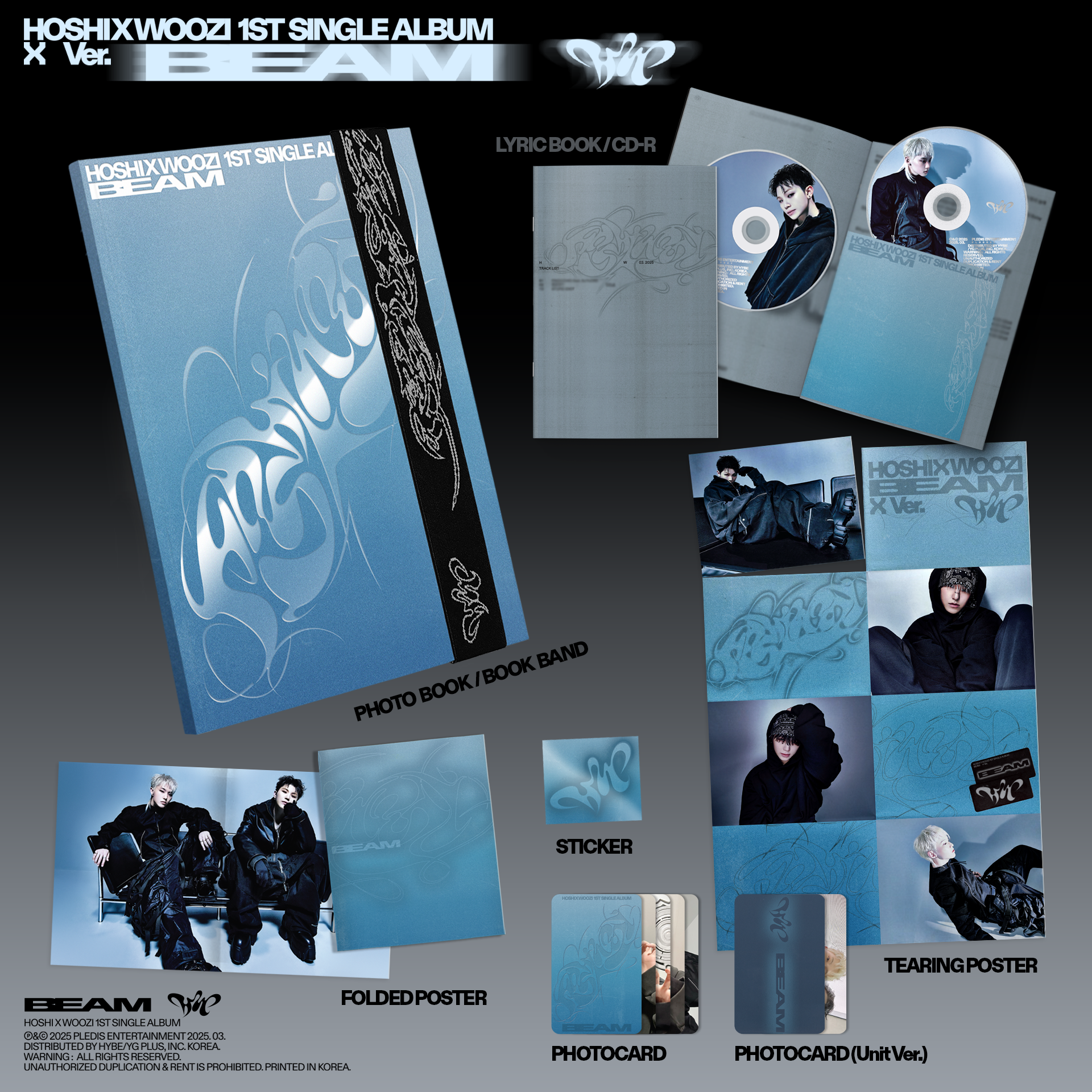 HOSHI X WOOZI 1st Single Album 'BEAM' x (doubled) Ver. - SEVENTEEN