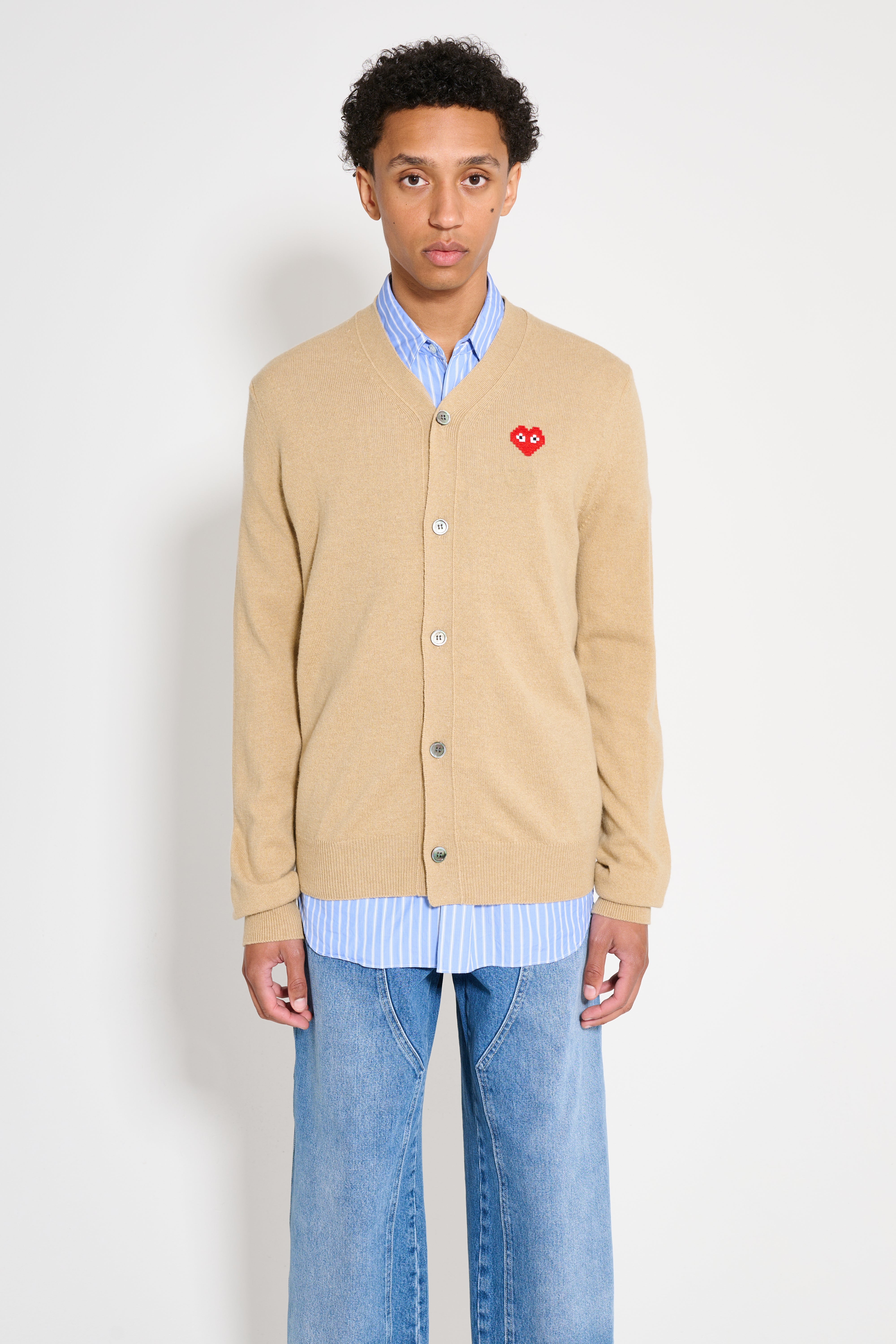 Comme des Garçons Play x Invader Cardigan Light Camel – Très Bien