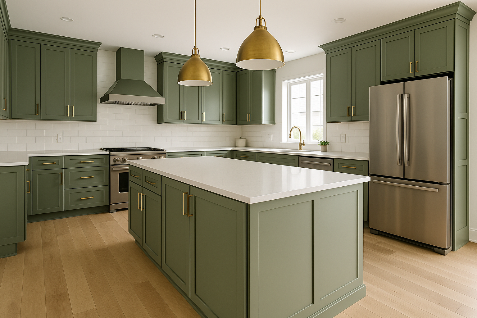 Rosemary Kitchen Cabinets | Sherwin-Williams SW 6187 Cabinet Color