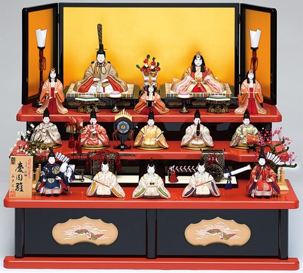 金林 真多呂作 木目込十五人飾｜雛人形・五月人形なら人形の和光