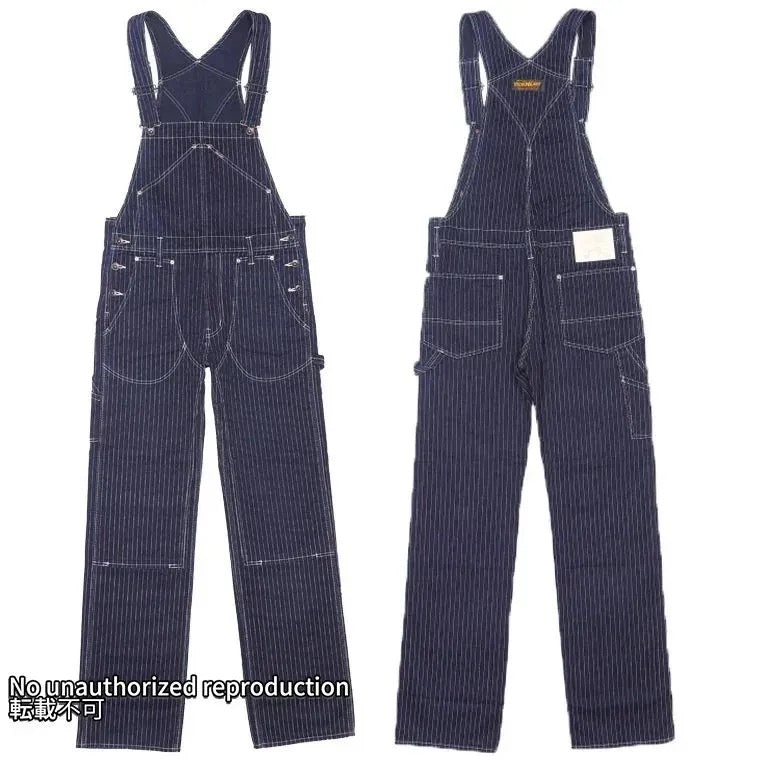 12ozインディゴウォバッシュ ダブルニーオーバーオール／インディゴ