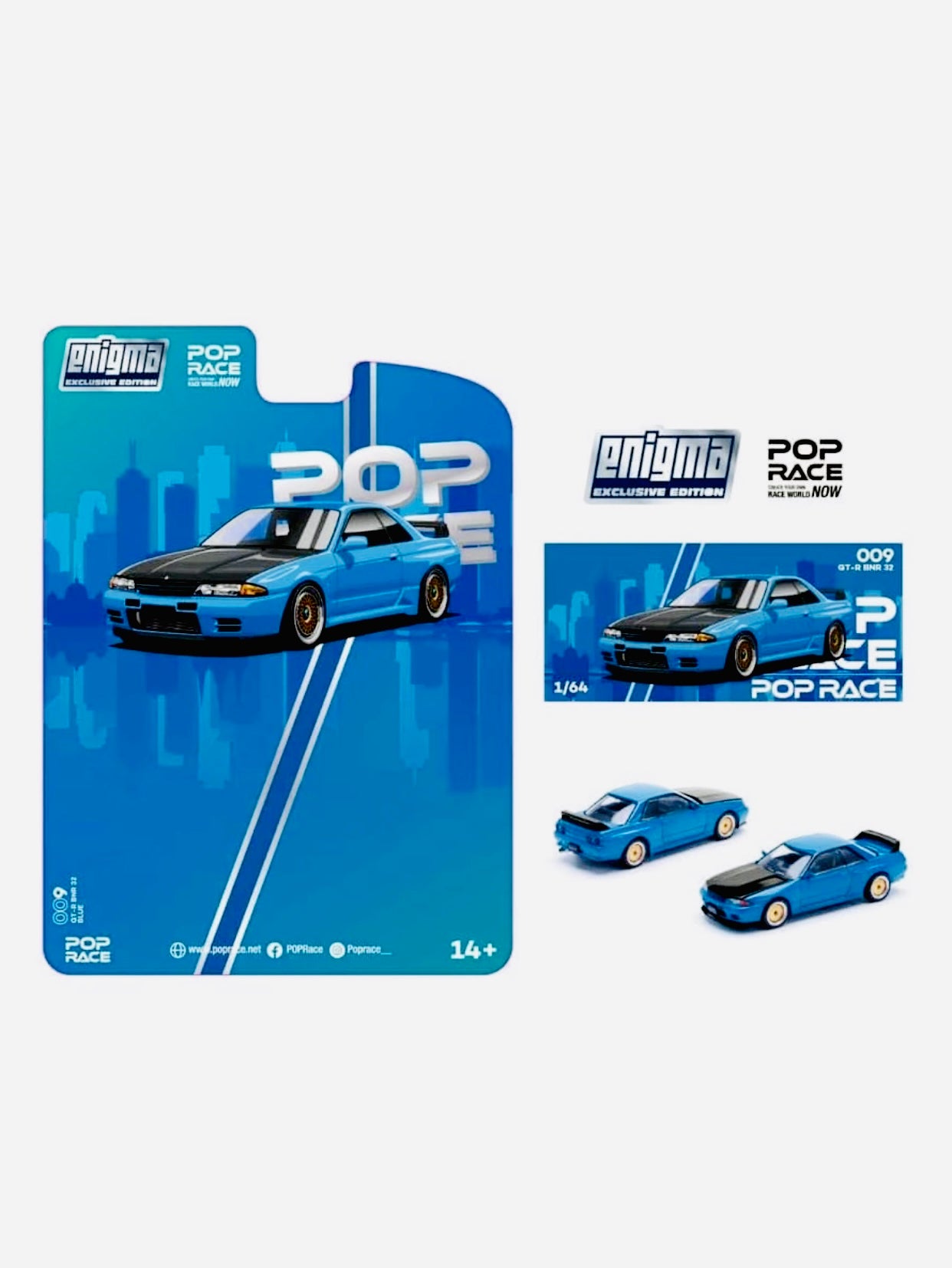 Pop Race Enigma Exclusive Nissan Skyline R32 Bayside Blue #009