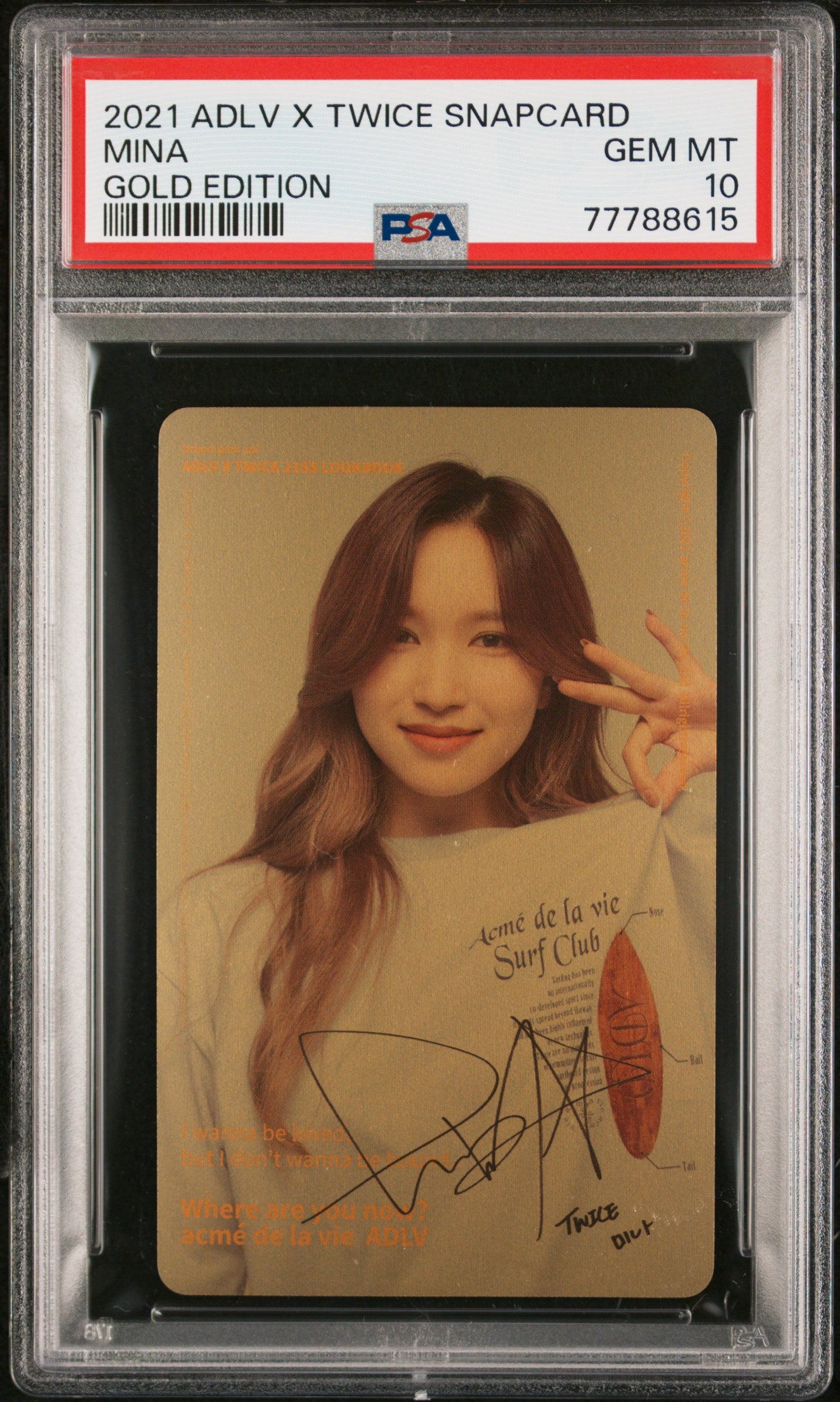 MINA 2021 TWICE ADLV X SNAPCARD GOLD EDITION PHOTOCARD GEM MINT