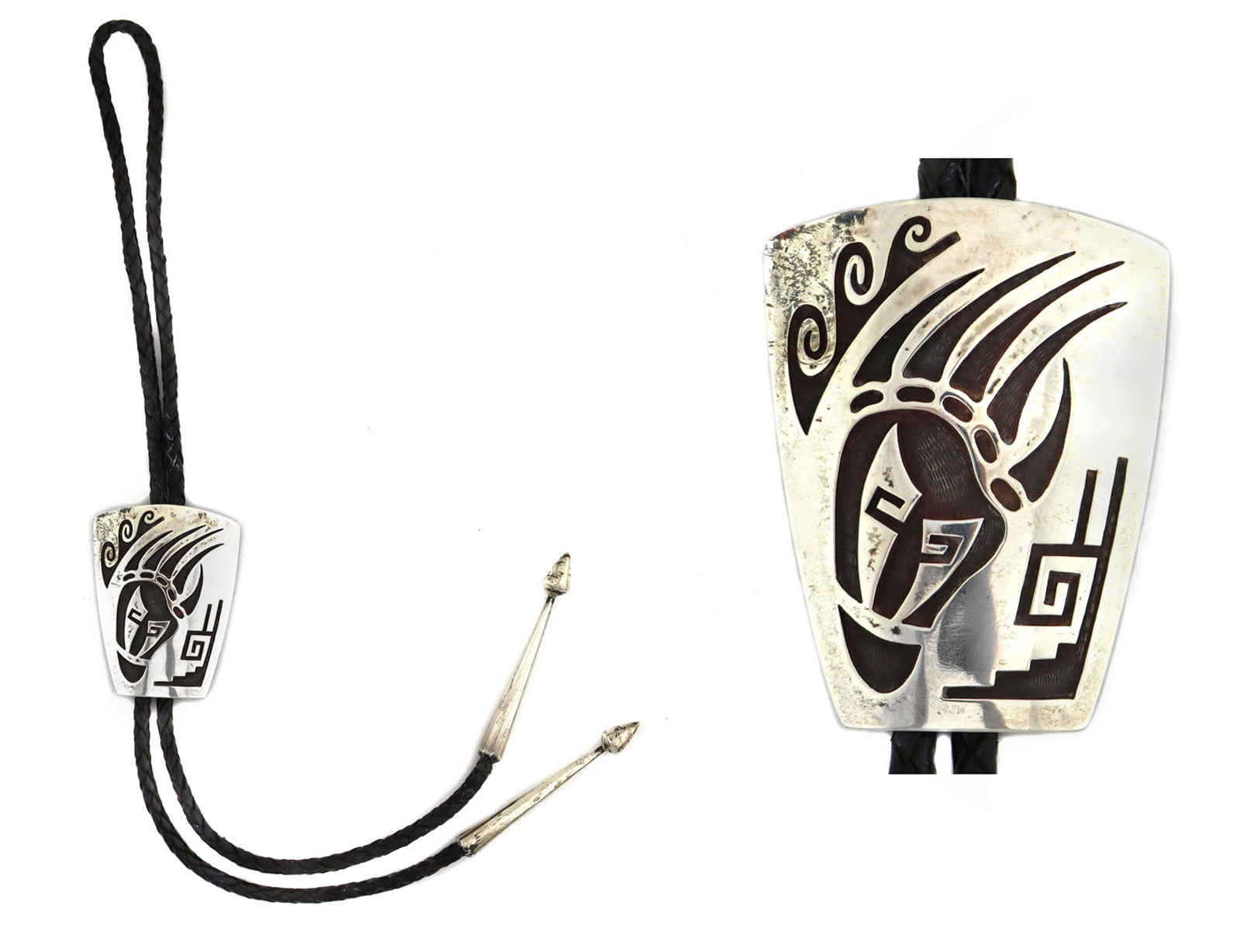 Lawrence Saufkie (1934-2011) - Hopi - Sterling Silver Overlay and Leat