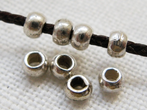 シルバー925ビーズ 無垢シルバー プレーンシルバービーズ|Pron