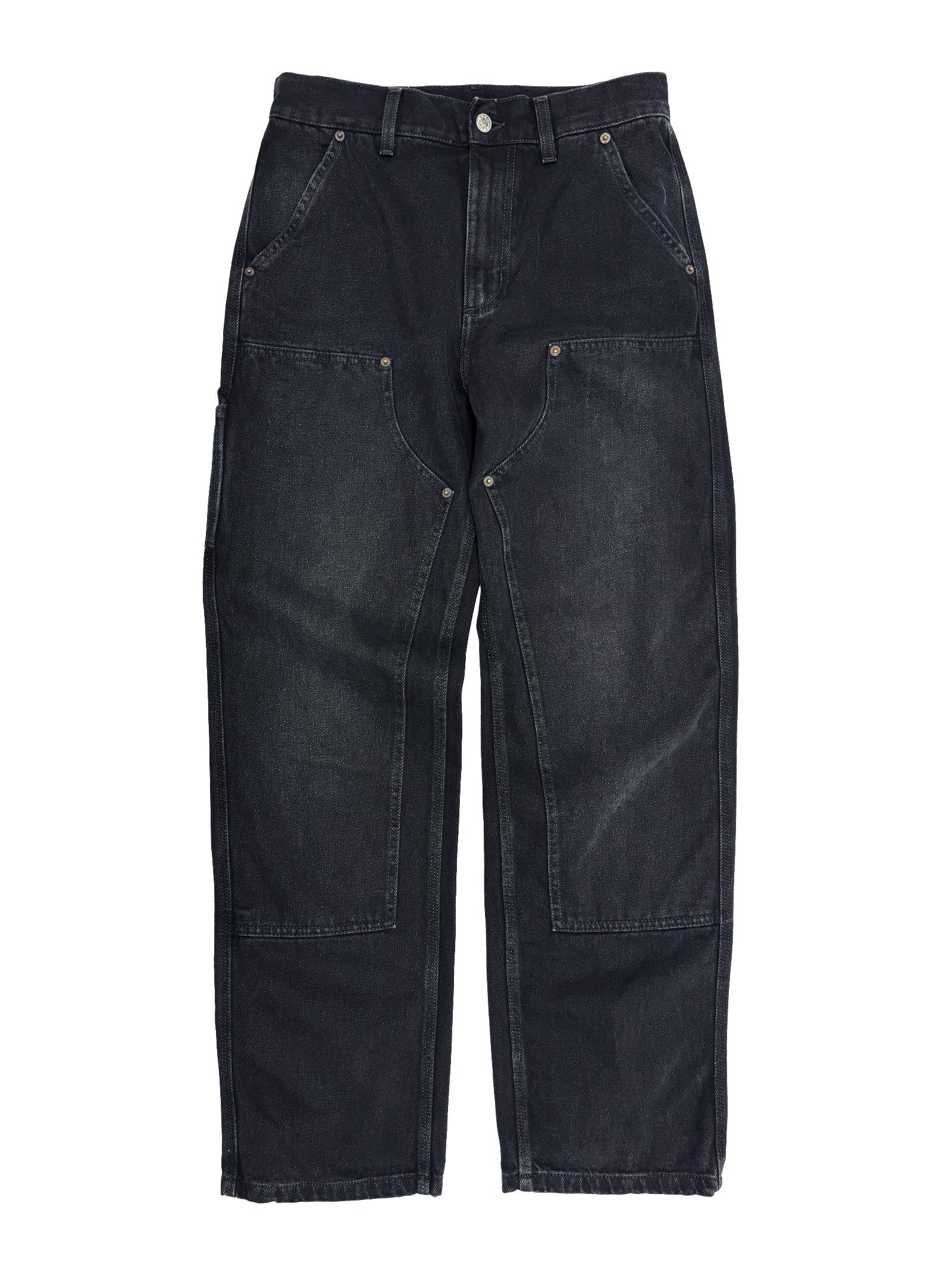 Double-Knee Jean in Spider Black – 6397