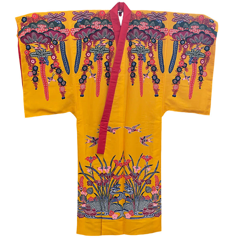 紅型打掛「一越扇面松川菱柄」通販 | つは琉球店