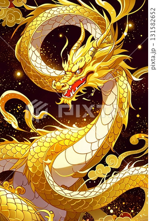 金運が上昇する金龍の待ち受けのイラスト素材 [131582652] - PIXTA