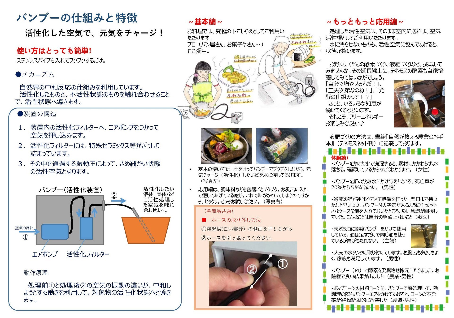 バンブーM（ｴﾈﾙｷﾞｰﾁｬｰｼﾞ機） - 「水・空気を活かす」テネモスのお店