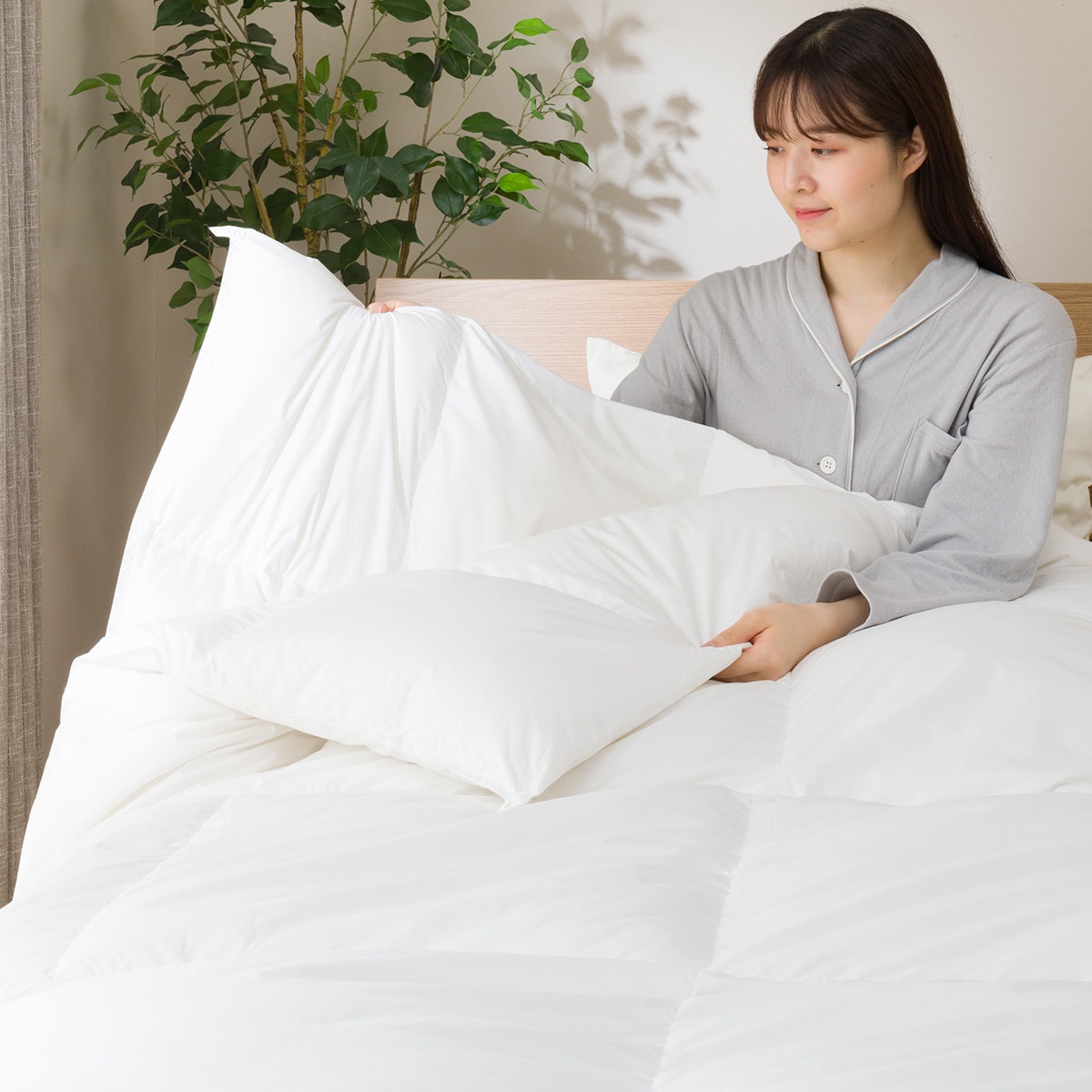 2枚合わせ羽毛布団 セミダブル(ULT-i SD) 羽毛ふとん 掛布団 掛ふとん