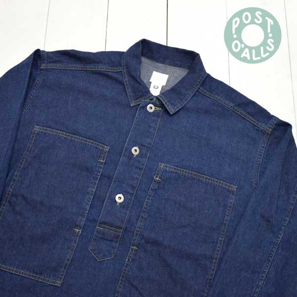 楽天市場】POST OVERALLS (ポストオーバーオールズ) ARMY Shirt -blue