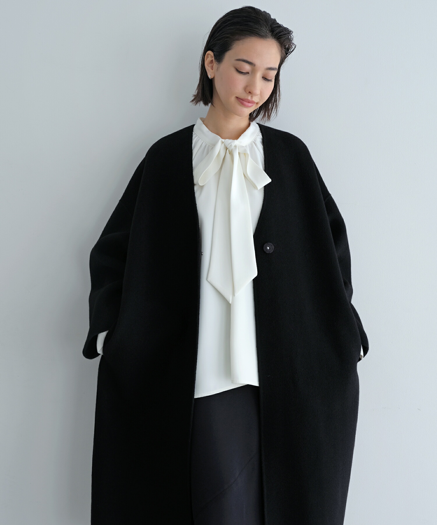 楽天市場】evernavy エバーネイビー ノーカラー リバー コクーン