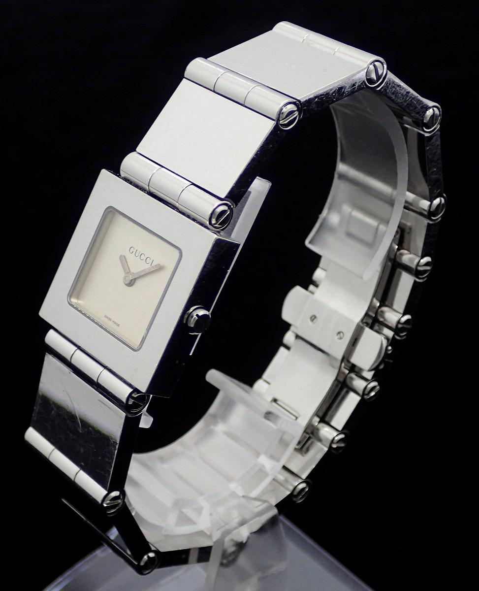 楽天市場】【ウォッチ】GUCCI グッチ スクエア シルバー文字盤