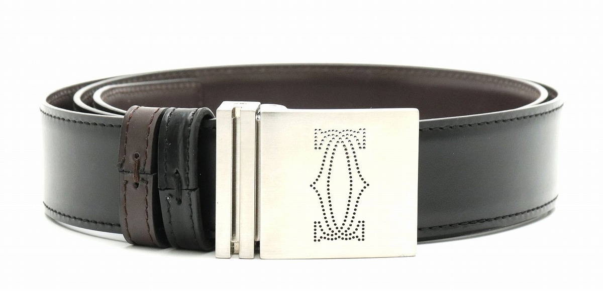 楽天市場】Cartier カルティエ リバーシブル ベルト レザー ブラック