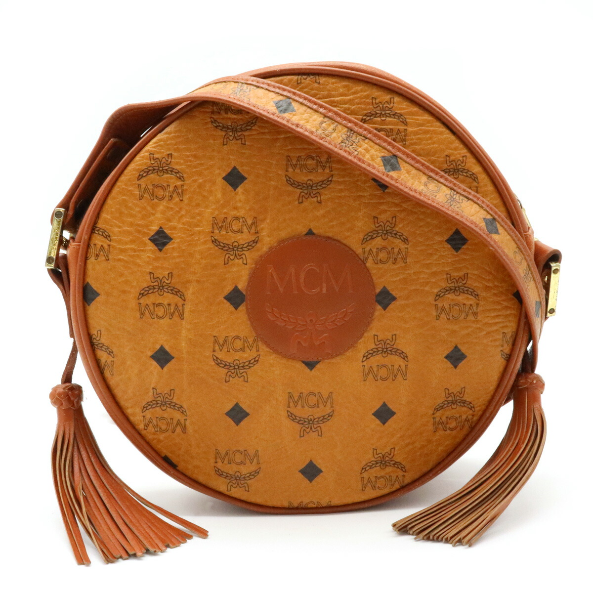 激レア MCM ショルダーバッグ タンバリン サークル 丸型 スタッズ フリンジ