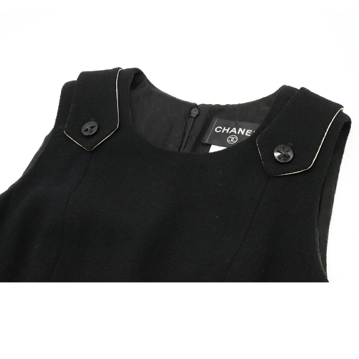 楽天市場】CHANEL シャネル ノースリーブ ワンピース 膝丈 ウール