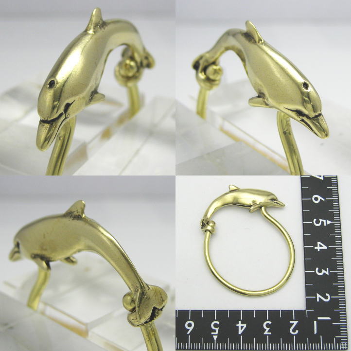 楽天市場】金色のイルカ、ドルフィンキーリング ブラス 真鍮