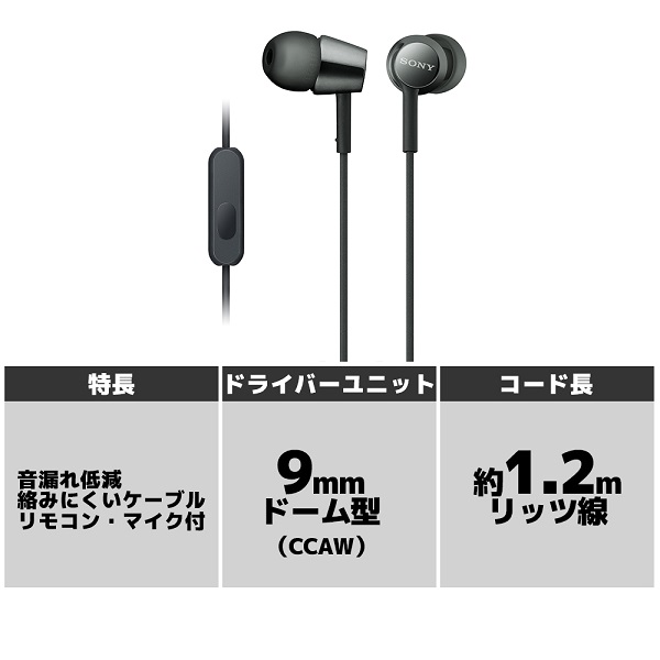 楽天市場】SONY ソニー MDR-EX155AP W ホワイト 有線イヤホン 有線