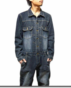 楽天市場】つなぎ メンズ ツナギ デニム ストレッチ オールインワン