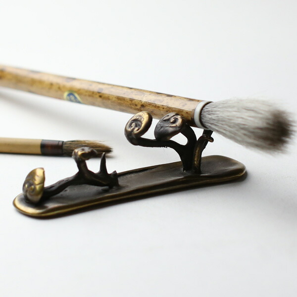 楽天市場】文鎮 ペーパーウエイト 高岡銅器 筆架（ひっか） 霊芝