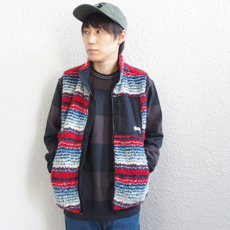 楽天市場】ステューシー STUSSY フリース ベスト Striped Sherpa Vest
