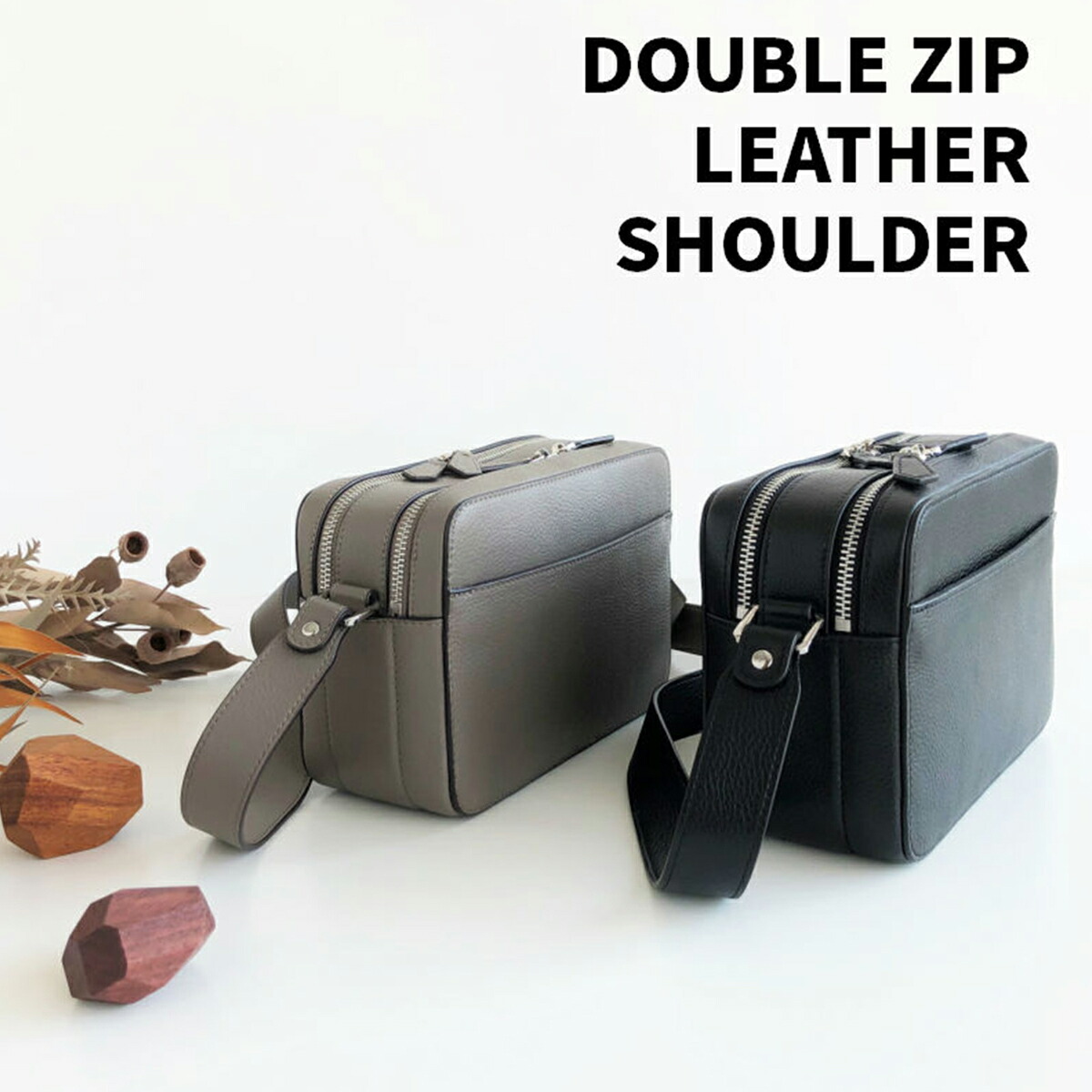 楽天市場】本革 ショルダーバッグ ダブルジッパー レディーズ ミニ