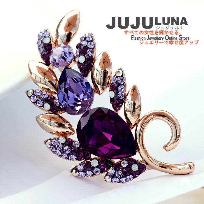 楽天市場】ブローチ レディース オシャレ 紫 古希 お祝い ゴージャス