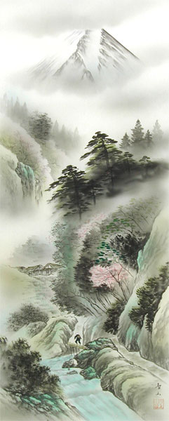 楽天市場】掛け軸 深山幽谷・四季山水 （葛谷聖山） 送料無料 【掛軸