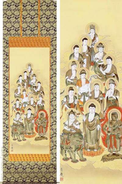 楽天市場】掛け軸 十三佛 (寺山有慶) 送料無料 【掛軸】【一間床・半間