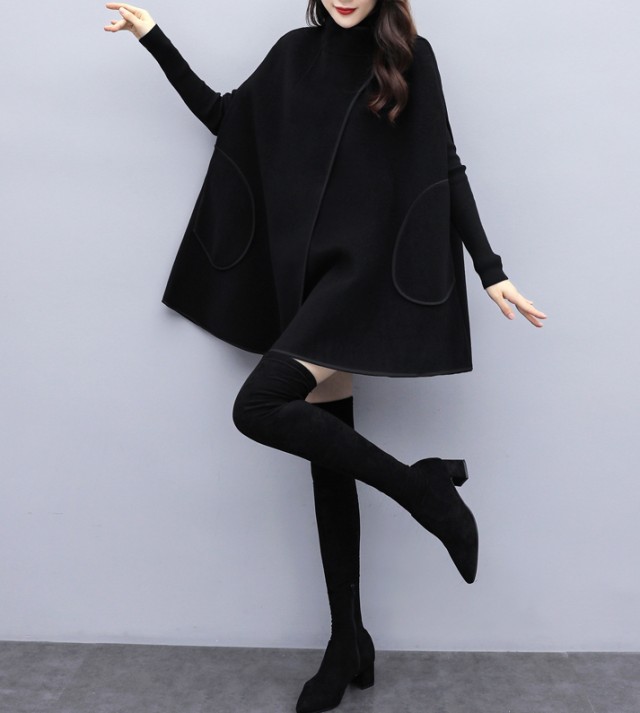 楽天市場】マント ポンチョ コート アウター レディース 冬 ケープ A