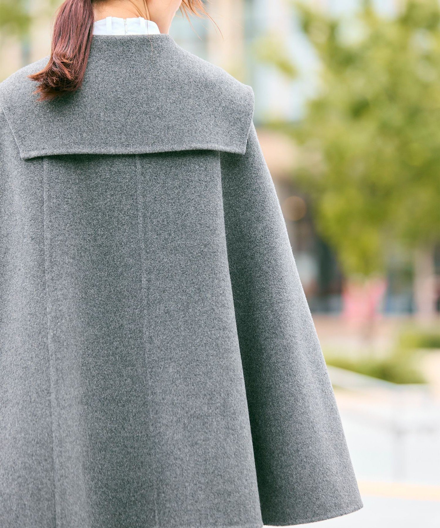 Newans｜セーラーカラーダブルフェイスケープコート | Rakuten Fashion