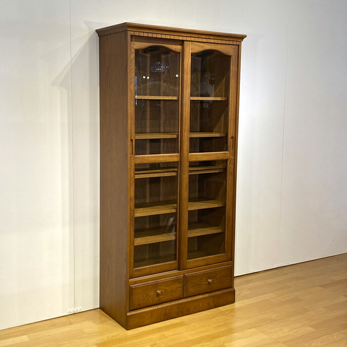 楽天市場】本棚 書棚 日本製 国産家具 クラシック おしゃれ 引戸 本