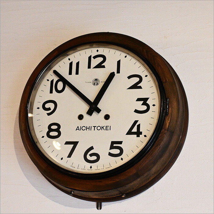楽天市場】ゼンマイ時計 リメイク アンティーク 壁掛け時計 丸型 木製