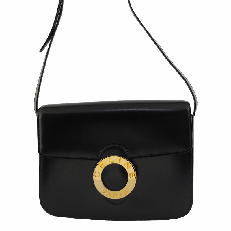楽天市場】セリーヌ CELINE サークルロゴ ショルダーバッグ ブラック