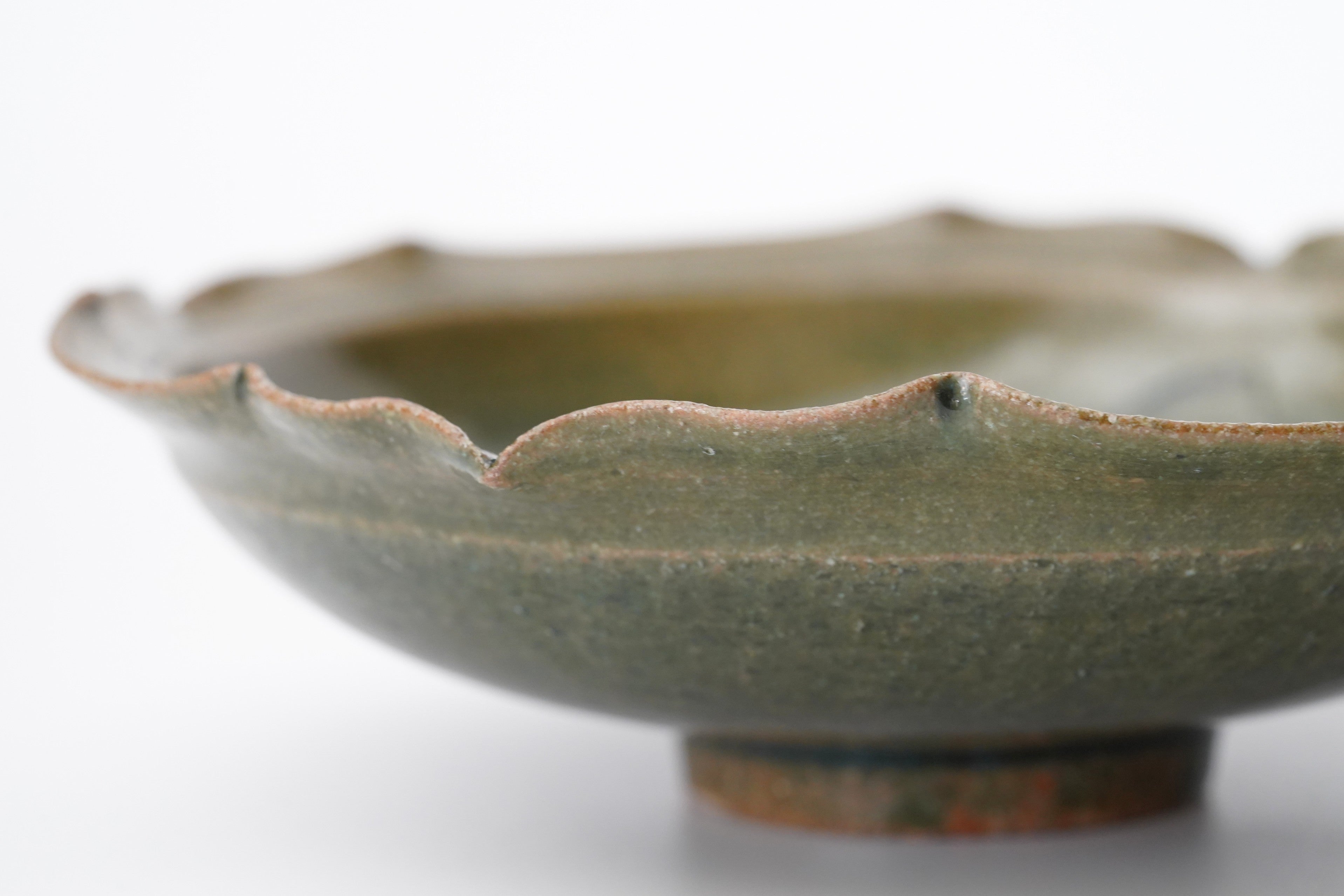 木村龍生】織部 輪花向付 – うつわ御結