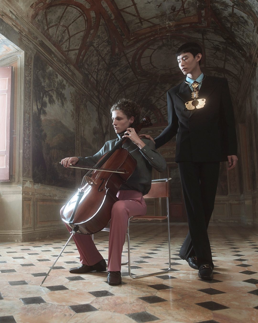 ジョーゼット ブラウス for ウィメンズ インチ ブラック/アイボリー