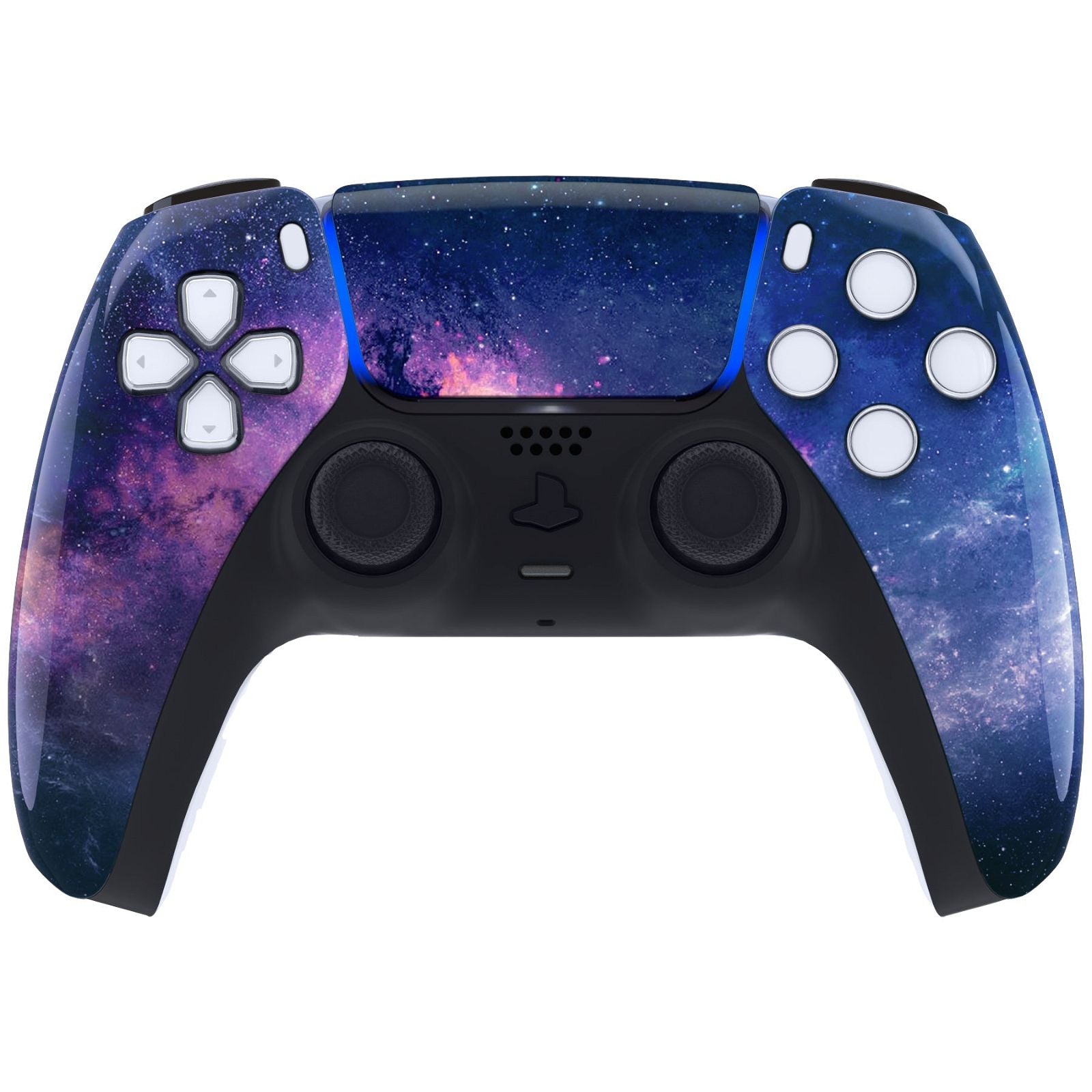 Glossy Purple Galaxy Front Shell With Touchpad Compatible With PS5