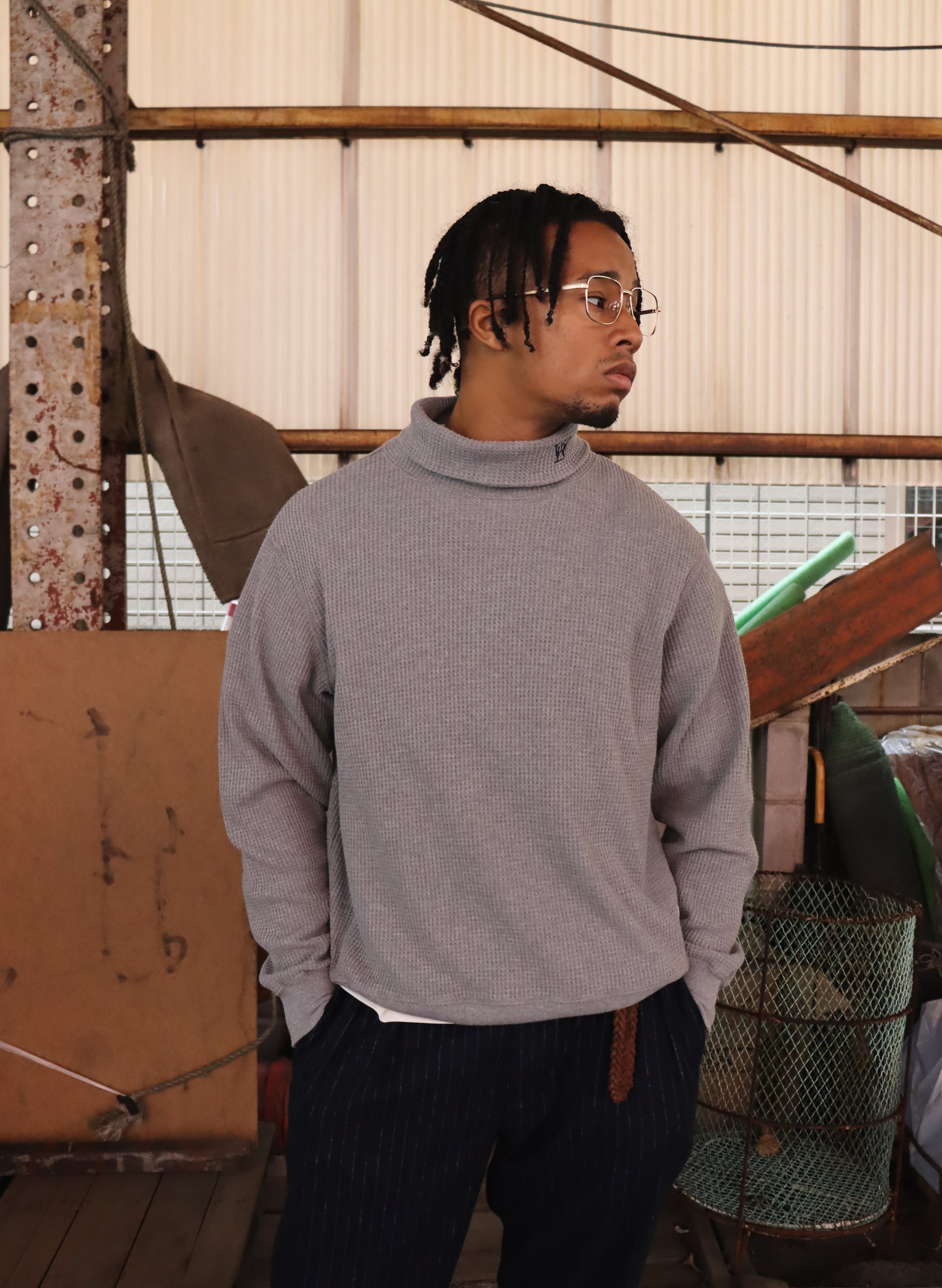 WOODBLOCK THERMAL TURTLE NECK GREY (WB-25AW-010)