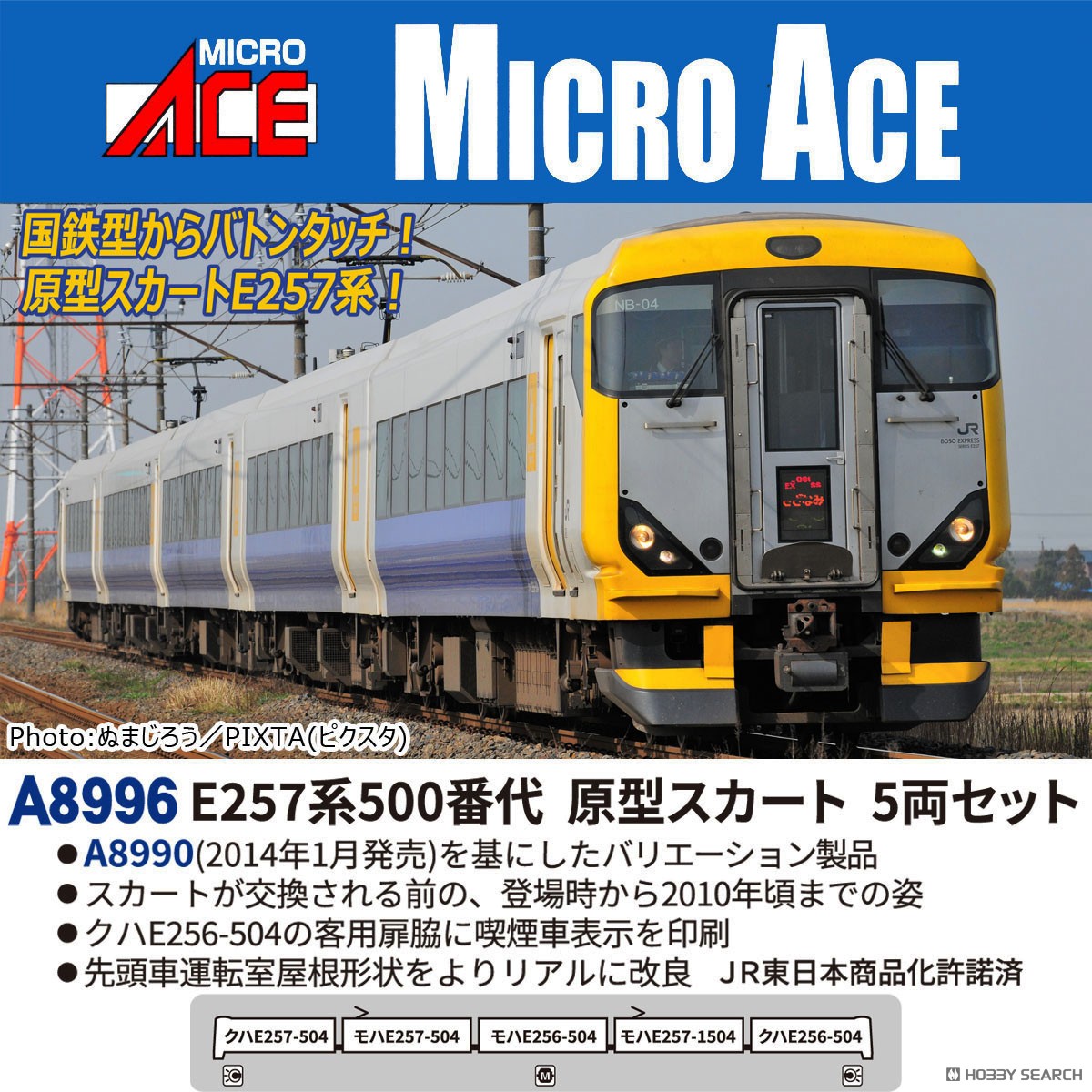 E257系500番台 原型スカート 5両セット (5両セット) (鉄道模型