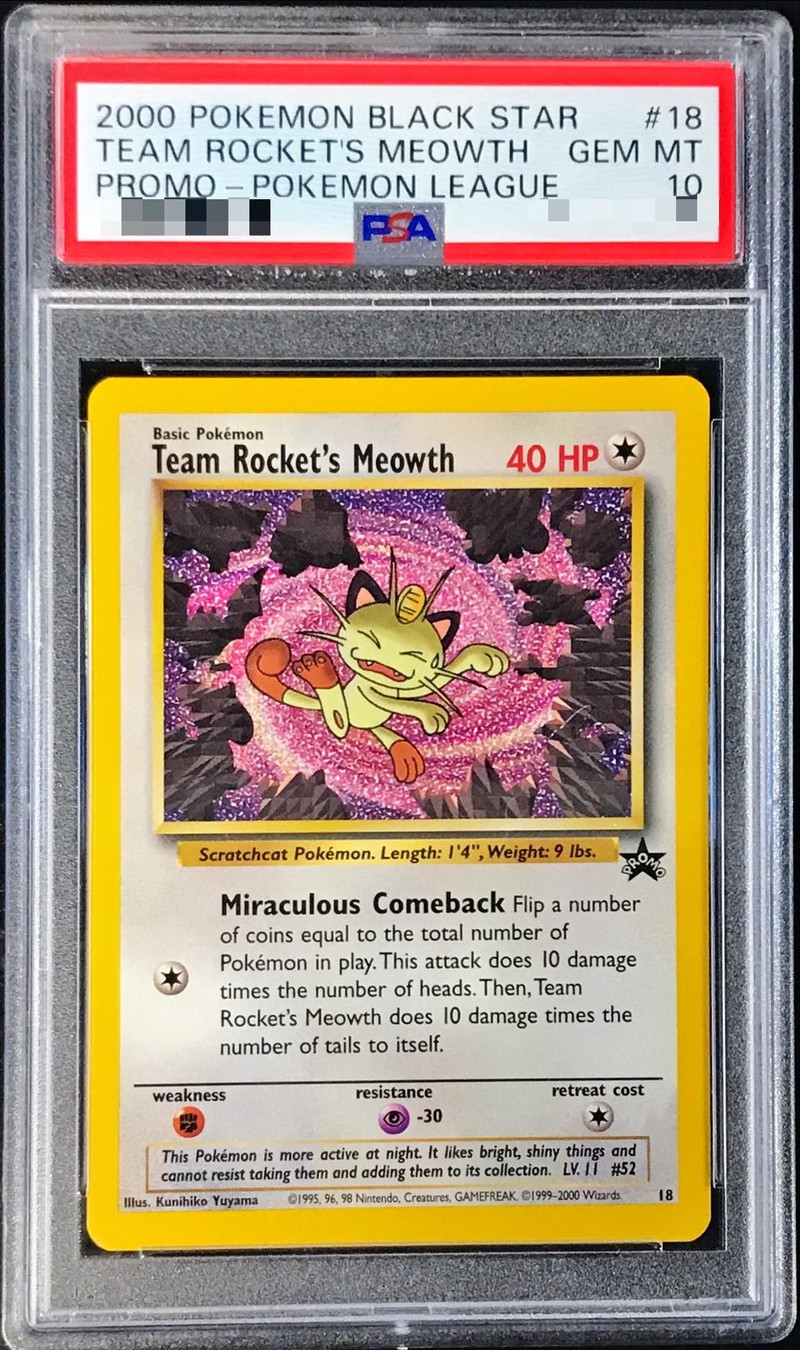 PSA10鑑定済〕ロケット団のニャース(HP40/英語版)【-】{-}