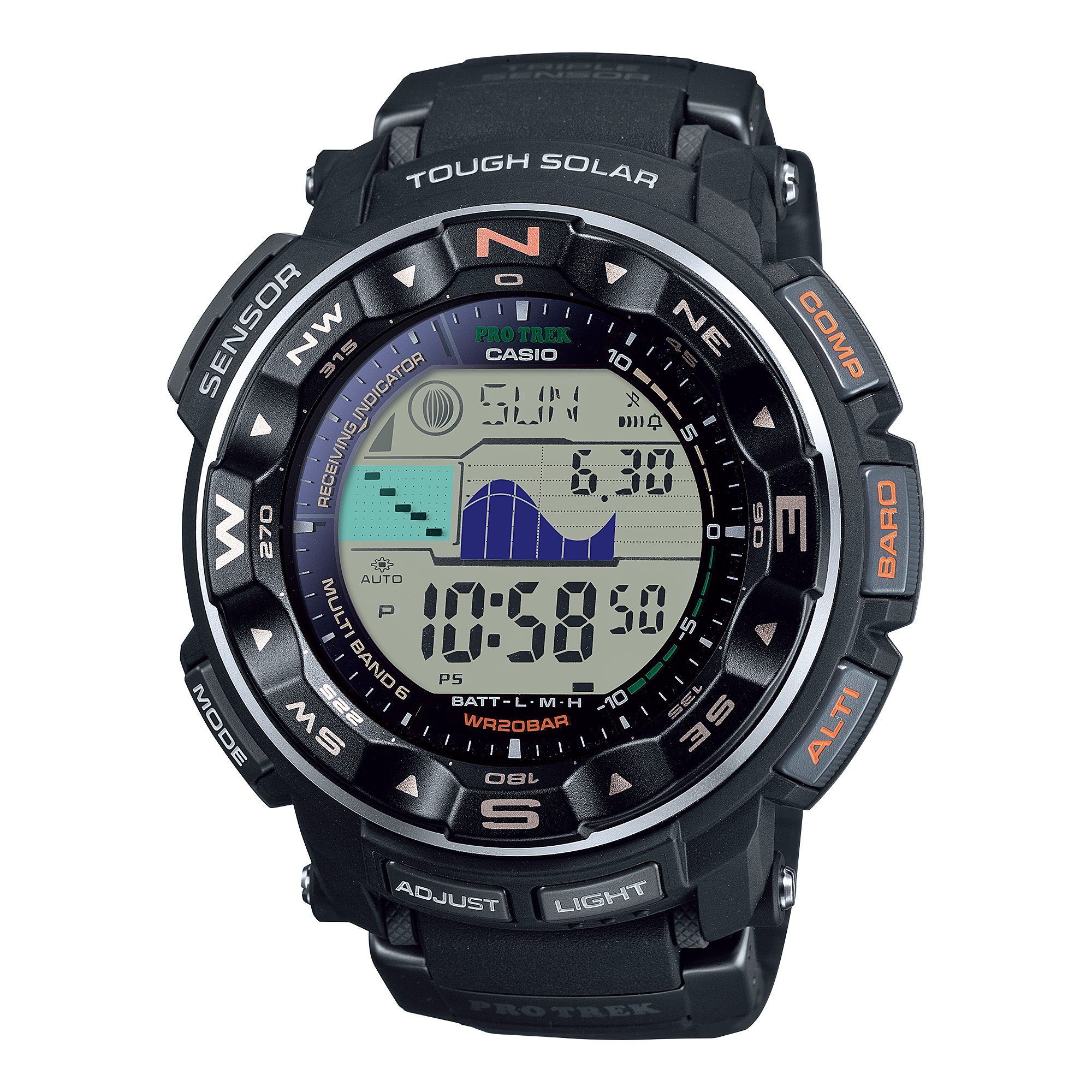 PRW2500R-1 | Triple Sensor Black Watch - PRO TREK | CASIO
