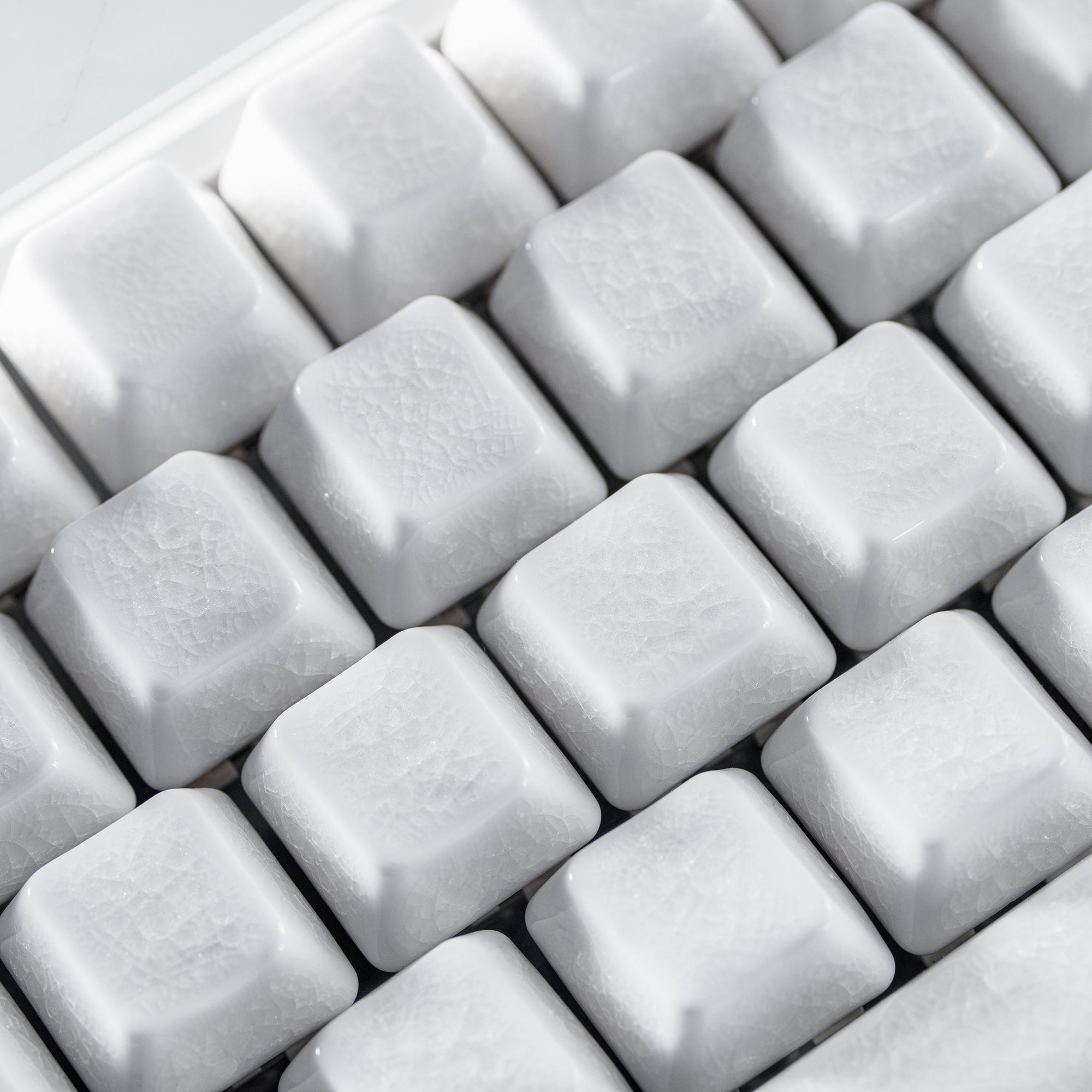 Ceramic Keycaps Full Set-White Crazed