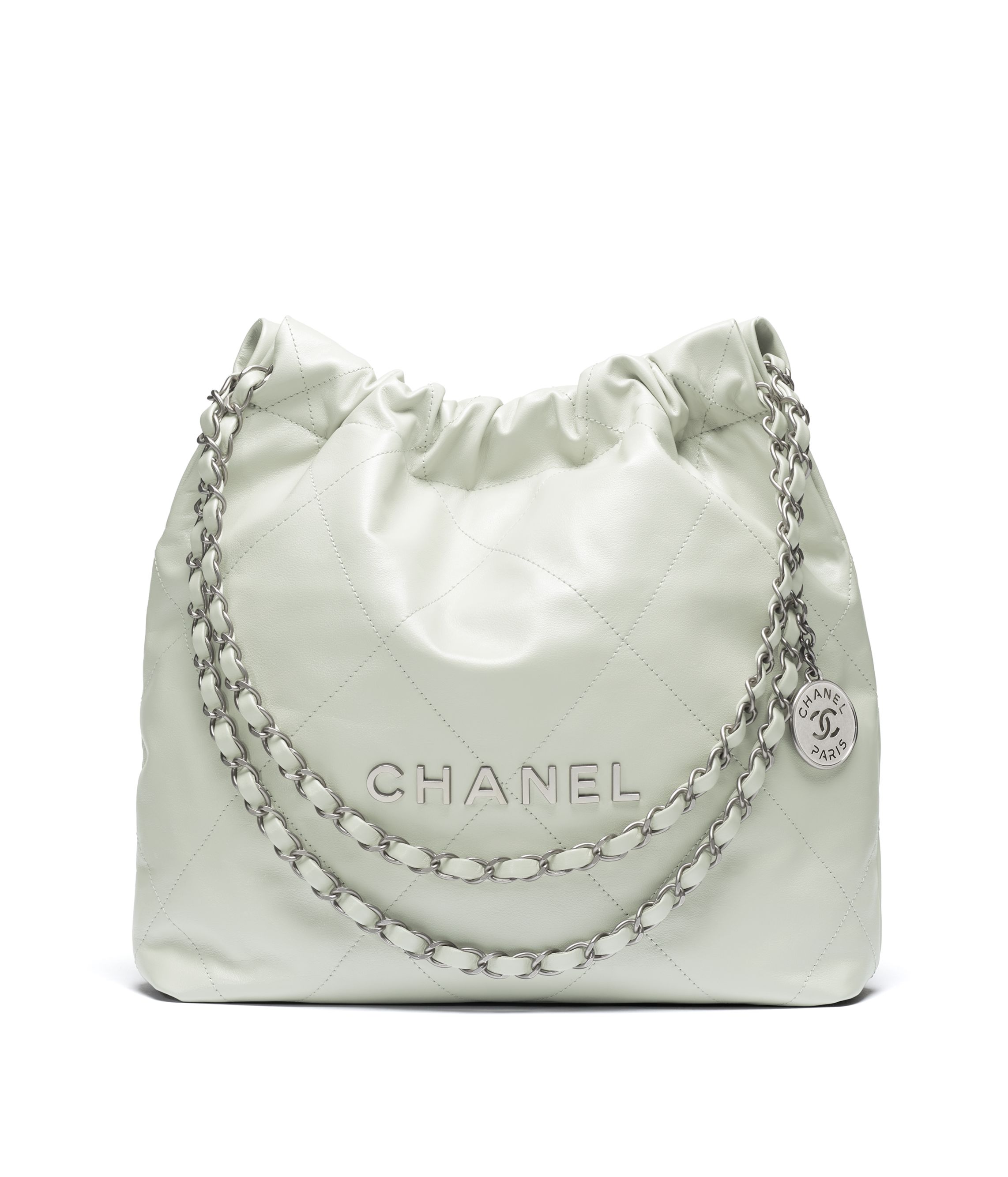 Chanel 22 small handbag, Shiny calfskin & gold-tone metal , black