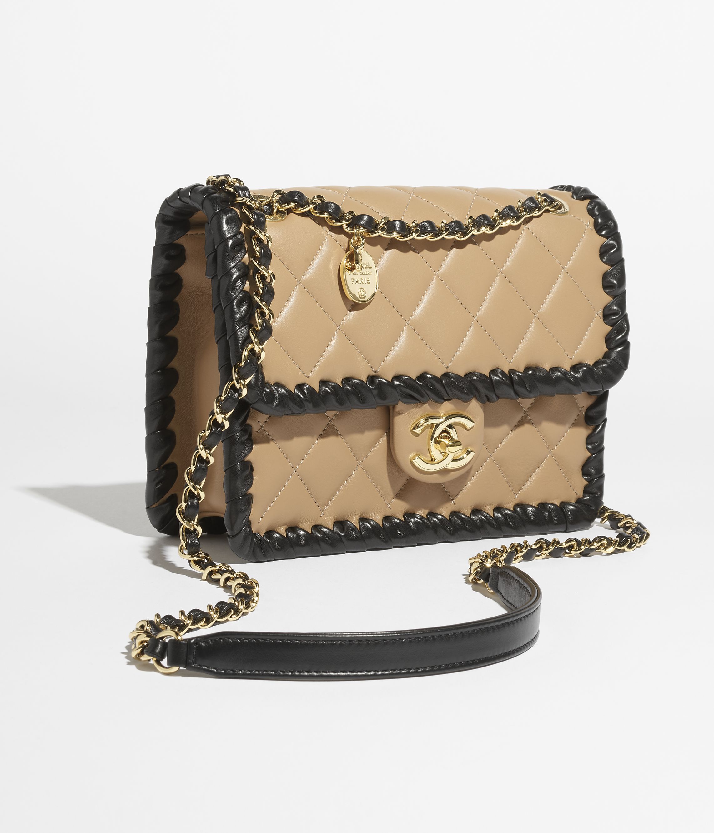 スモール フラップ バッグ、ラムスキン & ブレード カーフスキン